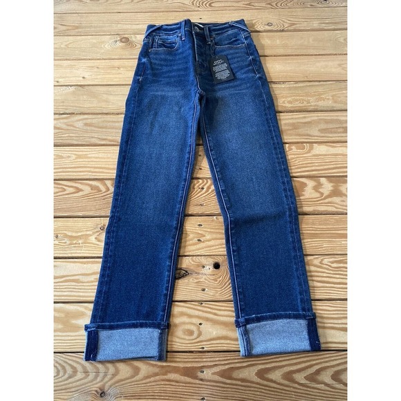 NEW Serra Retreat Roll Cuff Straight Leg Jeans Size 00 Women’s Blue - Picture 1 of 9